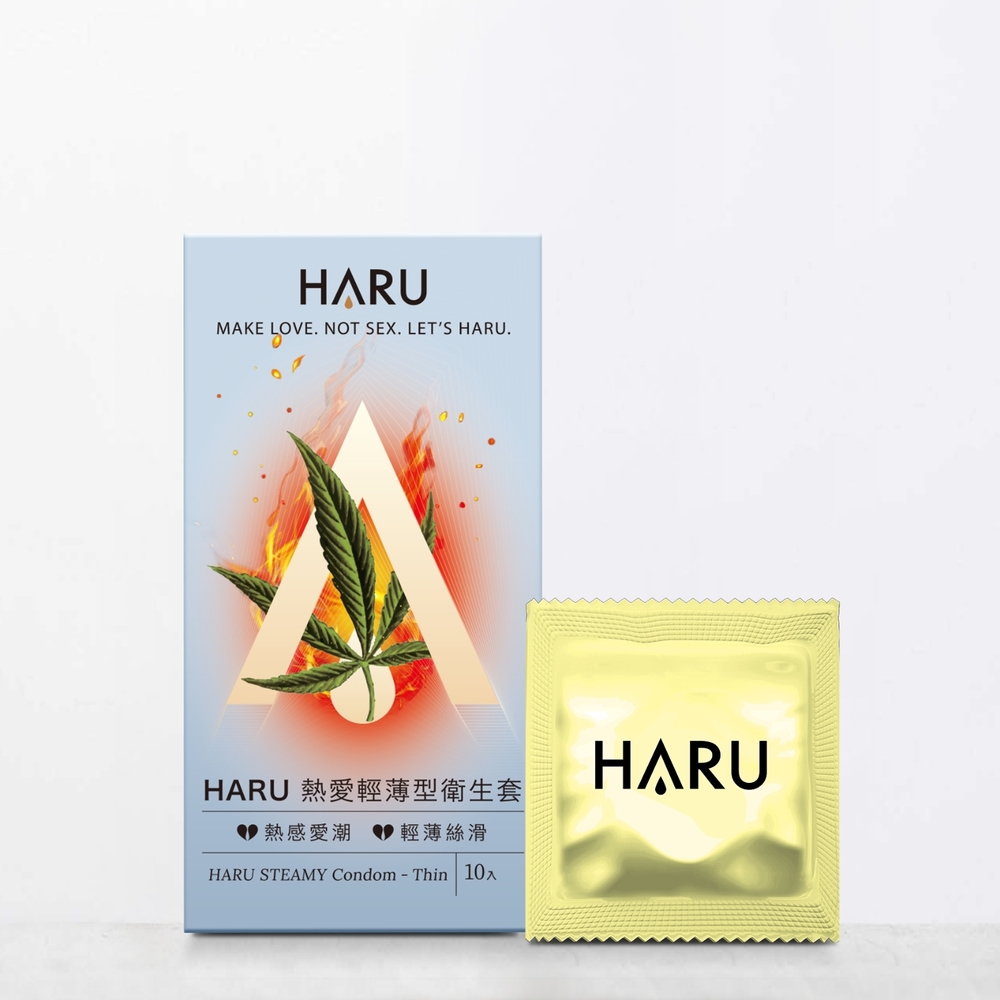 HARU|STEAMY THIN 熱愛輕薄型衛生套 大麻熱感愛潮 -10入組